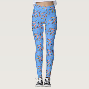 Funny Tintenfisch Schule mit Blasen Cartoon Leggings