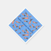 Funny Tintenfisch Schule mit Blasen Cartoon Serviette (Ecke)