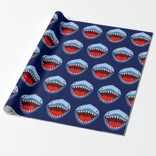 Funny Tiny Shark White Sharp Teeth Geschenkpapier (Ungerollt)