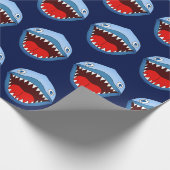 Funny Tiny Shark White Sharp Teeth Geschenkpapier (Ecke)