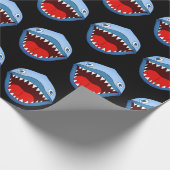 Funny Tiny Shark White Sharp Teeth Geschenkpapier (Ecke)