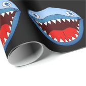 Funny Tiny Shark White Sharp Teeth Geschenkpapier (Rolleneckpunkt)