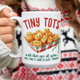 Funny Tiny Tater Tots Watercolor Plaid Christmas Kaffeetasse
