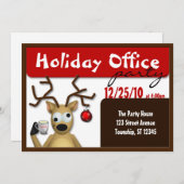 Funny Tipsy Reindeer Office-Party Einladungen (Vorne/Hinten)