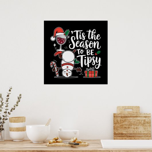 Funny Tipsy trinkt Party Poster (Küche)