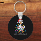 Funny Tired Goose Christmas Lights Silly Holiday F Schlüsselanhänger (Vorderseite)