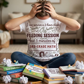 Funny Tired Mom Personalized School Grade & Feedin Tri-Blend Shirt