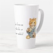Funny Tired Orange Cat Coffee Mug Custom Name Quot Milchtasse (Rechte Ecke)