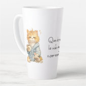 Funny Tired Orange Cat Coffee Mug Custom Name Quot Milchtasse (Linke Ecke)