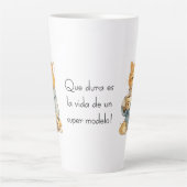 Funny Tired Orange Cat Coffee Mug Custom Name Quot Milchtasse (Vorderseite)