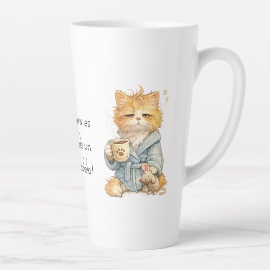 Funny Tired Orange Cat Coffee Mug Custom Name Quot Milchtasse (Rechts)