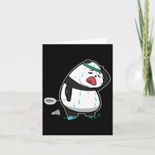 Funny Tired Panda Spielen Badminton Karte