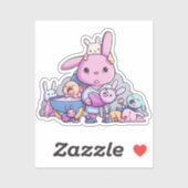 Funny Tired Parent of Multiples Bunny Aufkleber (Blatt)