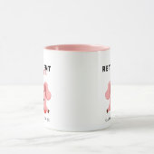 Funny Tired Piglet Pension Time Pink Tasse (Zentrum)