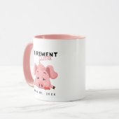 Funny Tired Piglet Pension Time Pink Tasse (Vorderseite Links)