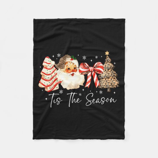 Funny Tis The Season Christmas Tree Santa Funny Xm Fleecedecke (Vorderseite)