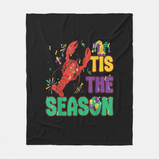 Funny Tis The Season Mardi Gras Crawfish Fleecedecke (Vorderseite)