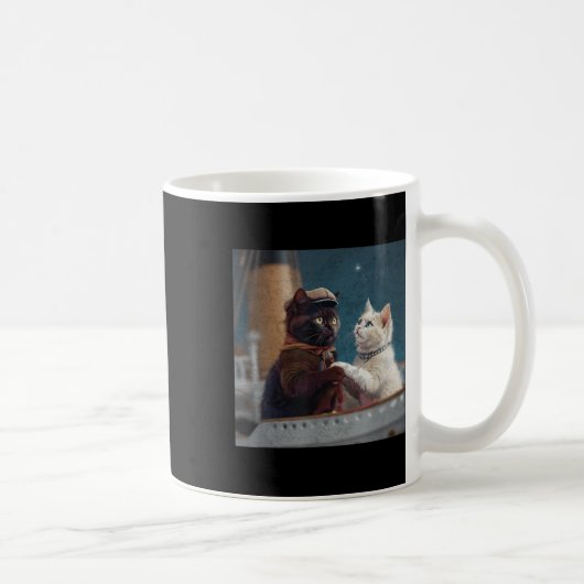 Funny Titanic Movie Cat Meme Rms Cruise Ship Men W Kaffeetasse (Rechts)