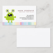 Funny Title Niedlich GreenMonster Alien Kids Name Visitenkarte (Vorne/Hinten)