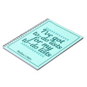 Funny To Do List TrendAquamarine Monogramm Niedlic Notizblock (Linke Seite)