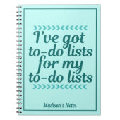 Funny To Do List TrendAquamarine Monogramm Niedlic Notizblock (Vorderseite)