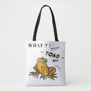 Funny TOAD Cartoon Cust. White Tote Bag Tasche