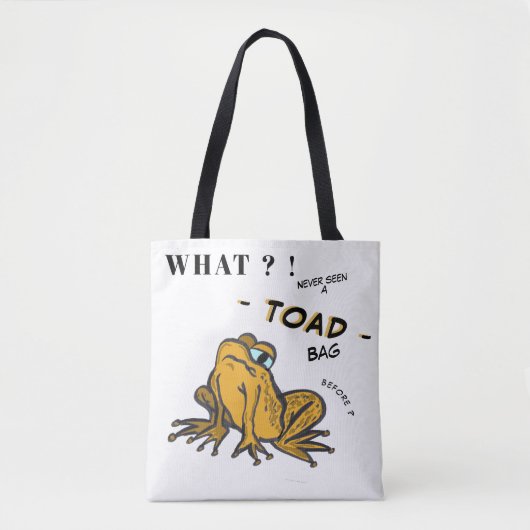Funny TOAD Cartoon Cust. White Tote Bag Tasche (Vorderseite)