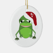 Funny Toad in einer Weihnachtsmannmütze Keramik Ornament (Rechts)