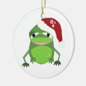 Funny Toad in einer Weihnachtsmannmütze Keramik Ornament (Links)