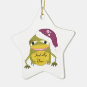Funny Toad in einer Weihnachtsmannmütze Keramik Ornament (Links)