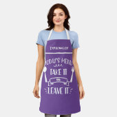 Funny Today Menu Zitat Humorisch Kochen Schürze (Getragen)