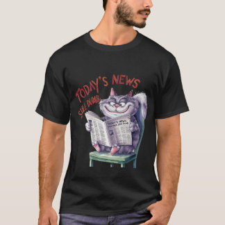 Funny "Today's News Still Dumb" Sarcastic Cat 📰🐈 T-Shirt