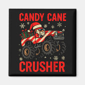 Funny Toddler Christmas Pajamas, Monster Truck Can Magnet (Vorne)