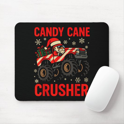 Funny Toddler Christmas Pajamas, Monster Truck Can Mousepad (Mit Mouse)