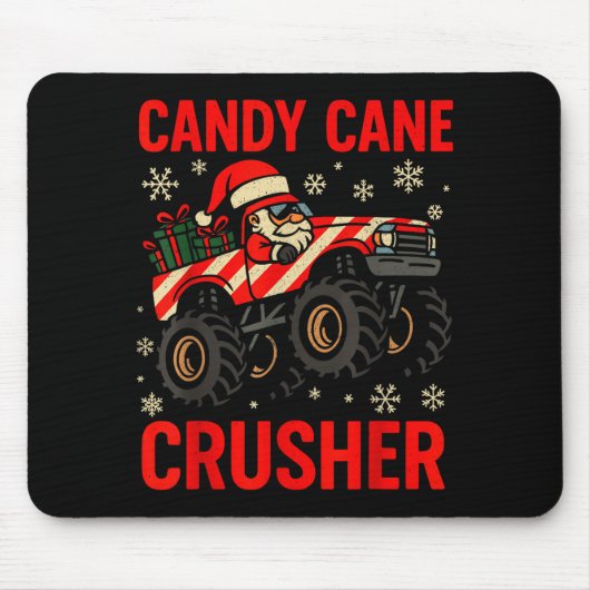 Funny Toddler Christmas Pajamas, Monster Truck Can Mousepad (Vorne)