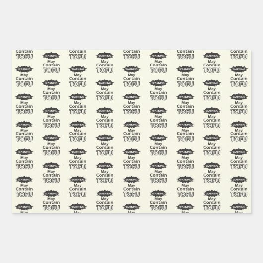 Funny Tofu thematisches Wrapping Paper Geschenkpapier Set (Vorderseite)