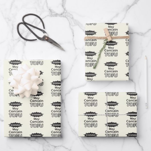 Funny Tofu thematisches Wrapping Paper Geschenkpapier Set (Vorderseite)