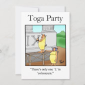 Funny Toga Party Einladungen (Vorderseite)
