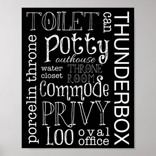 Funny Toilet Bad Sign Poster Printwerbung (Vorne)