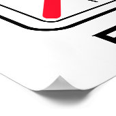 Funny Toilet Instructions White Poster (Ecke)