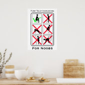 Funny Toilet Instructions White Poster (Küche)