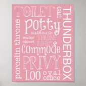 Funny Toilet Light Pink Bad Schild (Vorne)