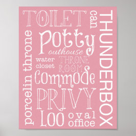Funny Toilet Light Pink Bad Schild