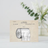 Funny Toilet Paper Roll Patent Postkarte (Stehend Vorderseite)