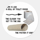 Funny Toilet Paper Runder Aufkleber (Vorderseite)