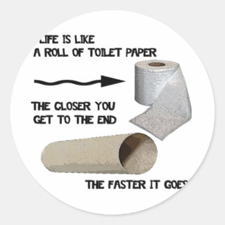 Funny Toilet Paper Runder Aufkleber