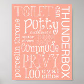 Funny Toilet Pfirsichbäder Schildkröte Plakat druc (Vorne)