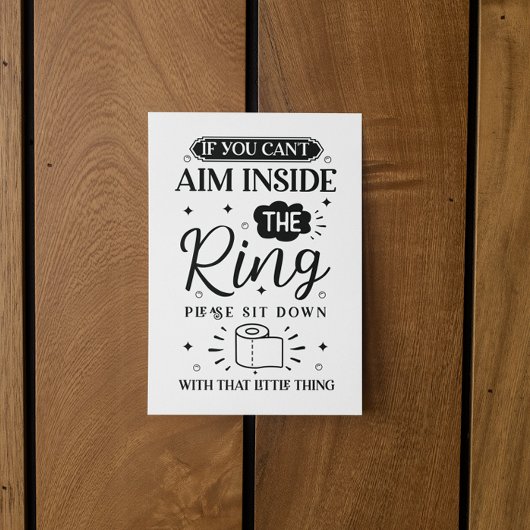 Funny Toilet Quote Sit Down If You Can’t Aim Postkarte