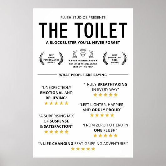 Funny Toilet Reviews Poster (Vorne)