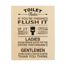 Funny Toilet Rules Bathroom Humor